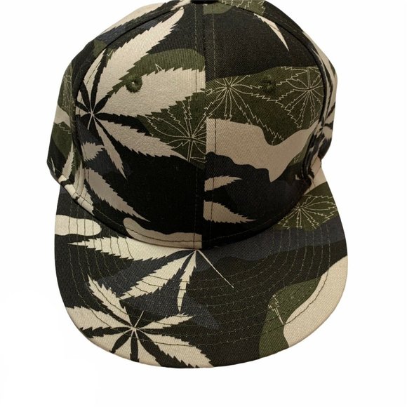Wuke Flat Bill Snap Back Hat Camo Palm Trees - Picture 7 of 8